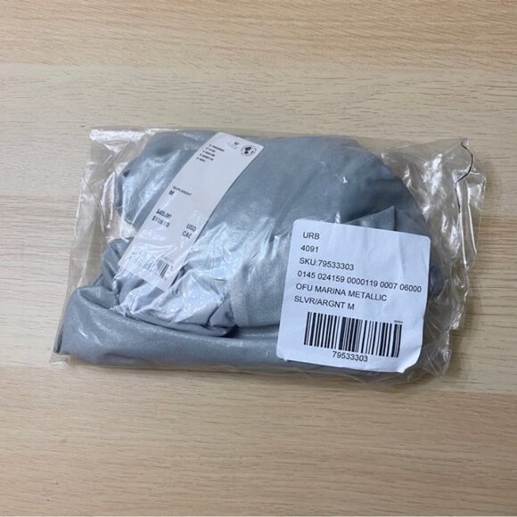 Urban Outfitters | Out From Under Marina One Piece Swimsuit Metallic Silver New - Picture 5 of 6